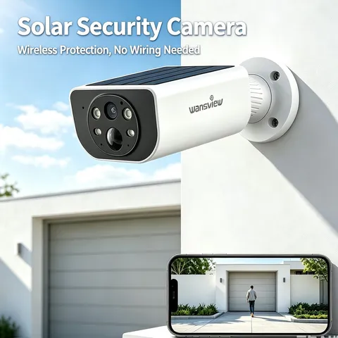 Wansview 2K Solar Security Camera Color Night Vision Fixed Solar Panel 2-WayTalk
