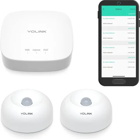 Lora 1/4 Wireless Smart Motion Sensors with Hub, 2 Pack, Alexa Compatible