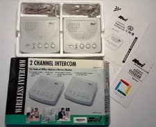 Old School Novi 2 Channel Wireless Plugin Home Nursery Office Intercom NIB Works
