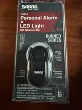 SABRE Personal Alarm 120 dB Black Clip & LED Light Weatherproof PA-CLIP-BK-02