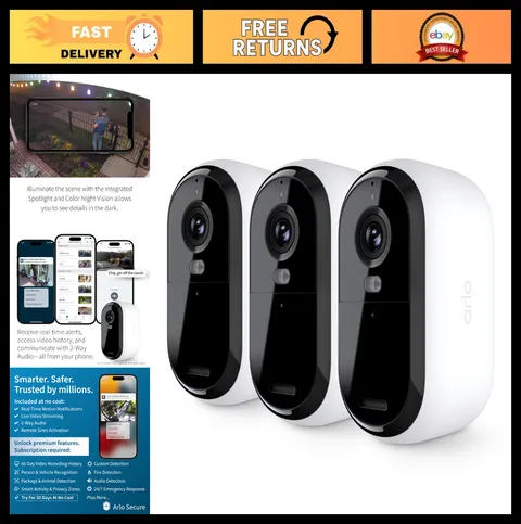 Wireless Outdoor Security Cameras 1080p HD - Battery-Powered, Person Detection,