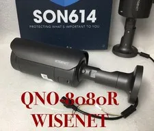 Wisenet QNO-8080R Bullet IP Camera W/5MP 3.2-10mm WeatherProof (SN:1TQM) TESTED!
