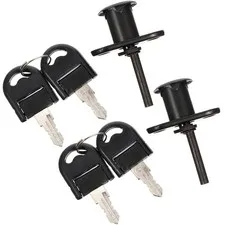 2Pcs Heavy Duty Black Steel Office Desk Locks for Triple Drawer Cabinets