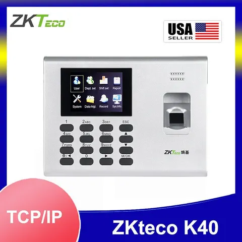 ZKteco K40 TCP/IP Biometric Fingerprint Time Attendance System Built-in Battery