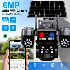 Solar Security Cameras Outdoor WiFi Night Vision Motion Detection Surveillance