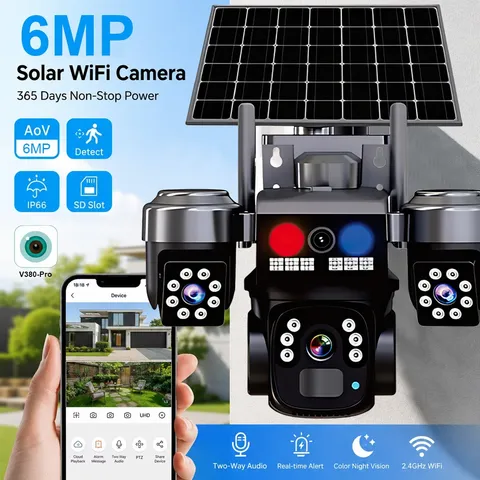 Solar Security Cameras Outdoor WiFi Night Vision Motion Detection Surveillance