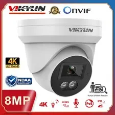 Vikylin 4K 8MP POE Camera Onvif Indoor Outdoor IR Night Vision Audio Wired NDAA