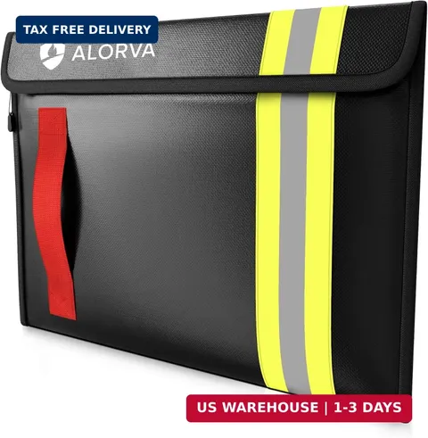 Fireproof & Water-Resistant Document Bag - 15.5 x 11 x 3-inch Pouch for Legal Do