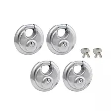 Contractor Pack: Outdoor Shrouded Heavy Duty Padlock with Key, 4 Pack
