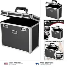 File Organizer Storage Box, Portable Locking Storage Totes - Storage Box with...