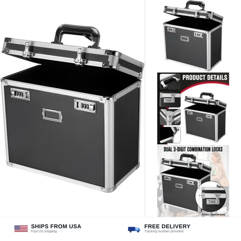 File Organizer Storage Box, Portable Locking Storage Totes - Storage Box with...