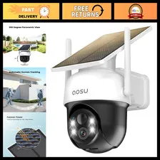 Outdoor Wireless Solar Security Camera for Home Surveillance with Fixed Solar Pa