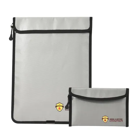 2 Pcs Fireproof Waterproof Document Bag(2000℉) – Fire & Waterproof Money Pouc...