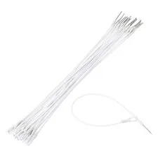 20Pcs Security Tags Lanyards Wire Loop (10", White), Steel Wire Cable Loop