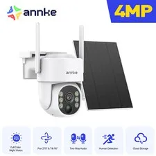 ANNKE 4MP Solar Battery PT Wireless IP Security Camera Color Night Two Way Audio