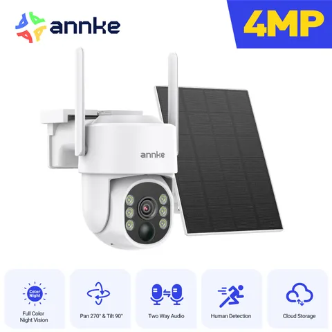 ANNKE 4MP Solar Battery PT Wireless IP Security Camera Color Night Two Way Audio