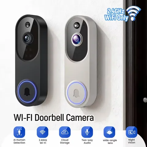 Wireless Smart Doorbell Camera, 166° Wide-angle Video Surveillance