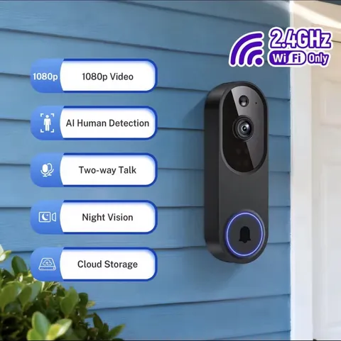 WiFi Ring Doorbell 1080P HD Security Camera Wireless Door Bell Camera With Chime
