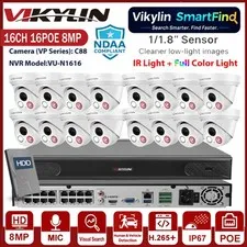 Vikylin SmartFind 16CH NVR 8MP Dual Light Night Vision CCTV Camera System Lot