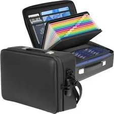Fireproof Document Box with Combination Lock Security Belt, Hard Case Fire