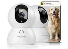 2K Cameras for Home Security, 2-Pack Indoor Camera with Night Vision, Pet Camera