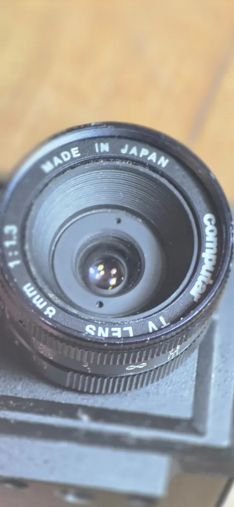 CV-220SXE CCD VIDEO CAMERA, 12VDC,  with Computar 8mm 1:1.3 TV Lens - UNTESTED 