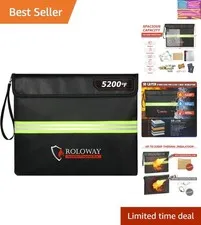 Fireproof Document Bag 14 x 11 inch with 5200℉ Upgraded Aluminum Foil Layer, ...