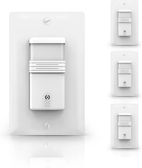 ECOELER 4Pack In-Wall PIR Motion Sensor Light Switch, Single Pole Motion Activat