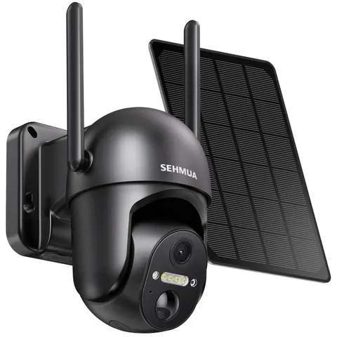 Solar Outdoor Camera with PIR Sensor, Color Night Vision