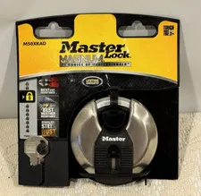 Magnum Master Lock M50XKAD Shrouded Padlock 3" Round Keyway Cover New in Package