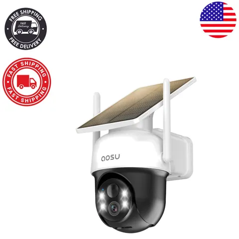 Solar Powered Wireless Outdoor Camera - 360° Smart Security with 2K Night Vision