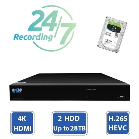 GW Smart AI 8 Channel H.265+ PoE NVR Ultra-HD 4K Face Recognition