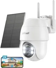 ieGeek 360° PTZ Solar Security Cameras Wireless Outdoor, 2K 2.4G WiFi Camera