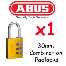  ABUS Combination Padlocks - Resettable 30mm  x1  High quality - YELLOW