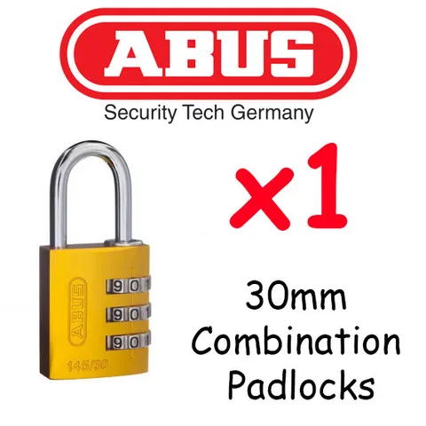  ABUS Combination Padlocks - Resettable 30mm  x1  High quality - YELLOW