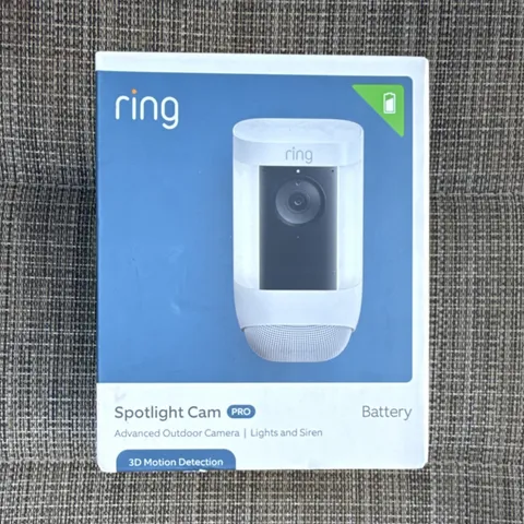 Ring Spotlight Cam Pro Battery White 1080p Wi‑Fi Color Night Vision Siren