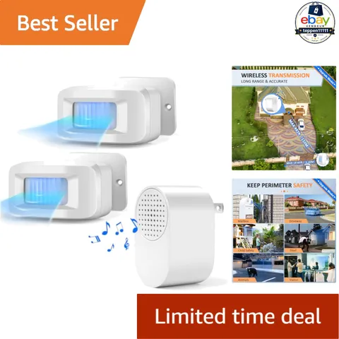 Driveway Alarm Motion Sensor Wireless Detector with 1 Receiver 2 Sensors
