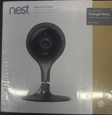 Google Nest Cam Indoor NC1102ES Security Camera Black Tested w/ Box  (PD3026299)