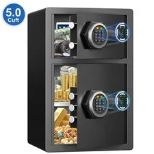 New Home Safe, Safe Box With Deposit Slot & Dual Alarm System for Home &Office