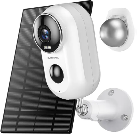 ZUMIMALL Solar Security Cameras Wireless Outdoor, 2K Outdoor Camera Wireless Sol