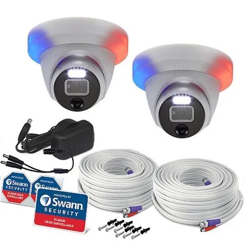Swann PRO-4KDER CCTV Camera 4K Ultra HD Enforcer Dome Flashing Lights DVR-5680