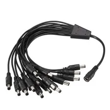 1 DC Female to 16 DC Male 5.5 x 2.1mm Power Extension Wire For CCTV Camera