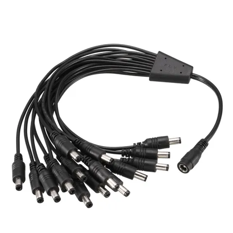 1 DC Female to 16 DC Male 5.5 x 2.1mm Power Extension Wire For CCTV Camera