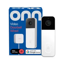 Video Doorbell Wired, with Google Home and Gemini, Head to Toe View, 1200p HDR