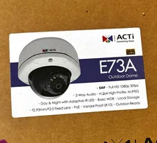 ACTi E73A 1080p IP PoE Outdoor Dome Camera Night Vision Vandal Proof 2-Way