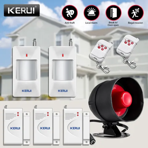 KERUI Home Siren Security Alarm System with 2 Motion Detector 3 Door Sensor