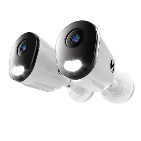 Add On Wired IP 4K HD Indoor/Outdoor Deterrence Cameras with 2-Way Audio (2 P...