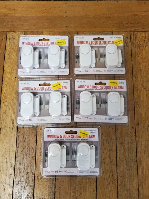  Vibe e-ssentials- Window & Door Security  Alarm - Simple Install- Lot of 5 