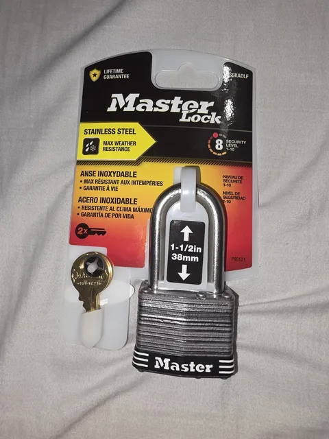 Master Lock Padlock, Laminated Stainless Steel Lock, 1-3/4 in. Wide, 1SSKADLF