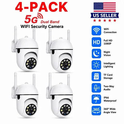 4-Pack Wireless 5G WiFi Smart Security Camera System Outdoor Night Vision 1080P